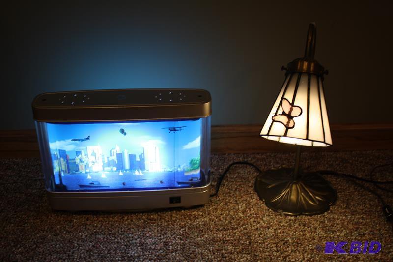 lot 7 image: Table lamp with unique stain glass butterfly ...