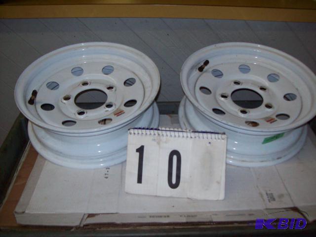 Pair of 12&quot White Spoke Trailer Wheels, ...