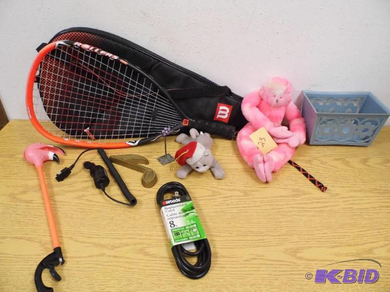 lot 23 image: Wilson Racket with Misc