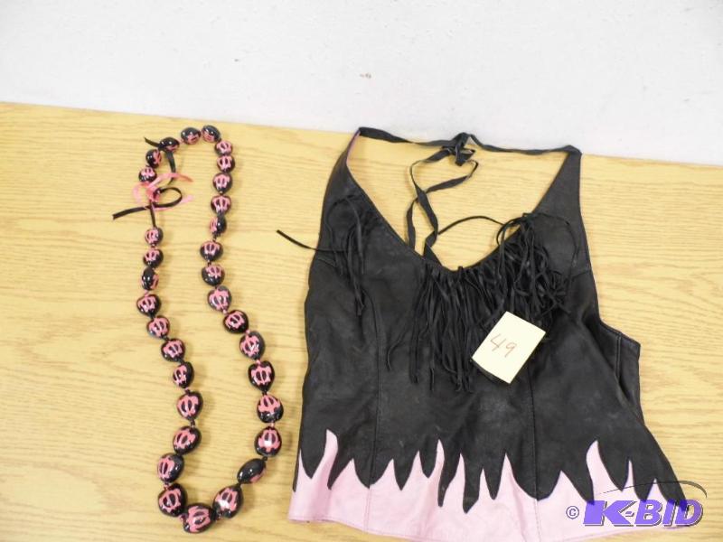 lot 49 image: Leather Halter Top