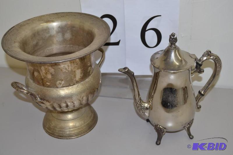 lot 26 image: Ice Bucket and Silver Plated Server