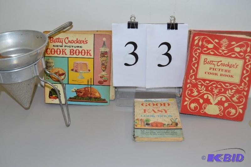 lot 33 image: Vintage Betty Crocker Cook Books, Sieve