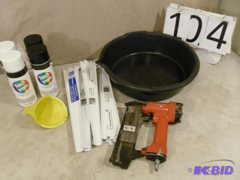 lot 104 image: Air Brad Nailer (works), Assorted 16" Sh...