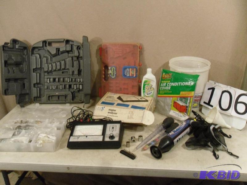 lot 106 image: Lot of Assorted Shop and Tools. Empty Tool Ca...