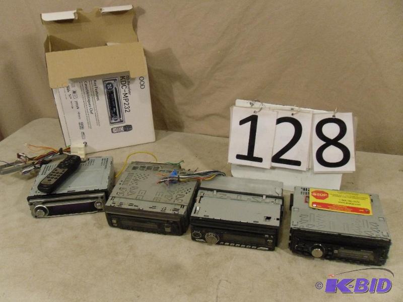 lot 128 image: Lot of 4 Car Stereos  CD Players. Kenwood, P...