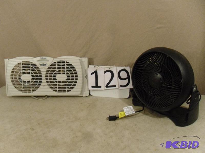 lot 129 image: Honeywell Window Fan and Honeywell Fan. Both ...