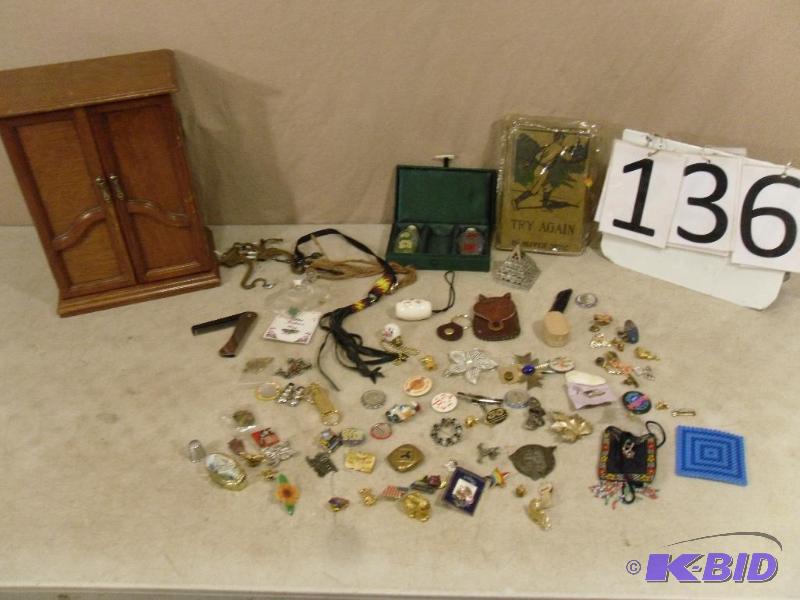 lot 136 image: Lot of Cool Stuff and Collectibles. Buttons, ...