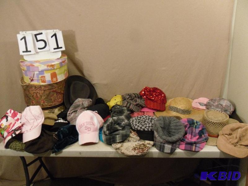 lot 151 image: Large Lot of Hats (Mostly Womens) and 3 Assor...