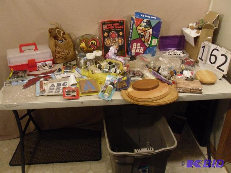 lot 162 image: Large Lot of Assorted Craft Items. Stained Gl...