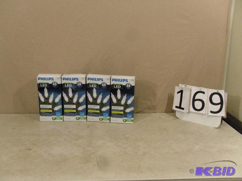 lot 169 image: 4 Boxes of White LED Lights. Appear to be new...
