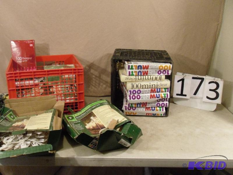 lot 173 image: 2 Crates Full of Assorted Christmas Lights. S...