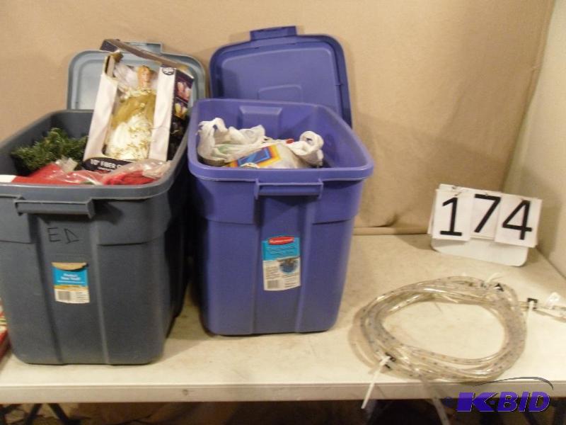 lot 174 image: 3 Totes with Lids Full of Assorted Christmas ...