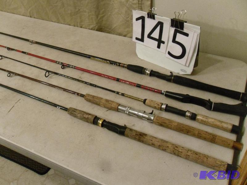 lot 22 image: Lotof&nbsp5 Assorted Fishing Rods, Quantum, ...