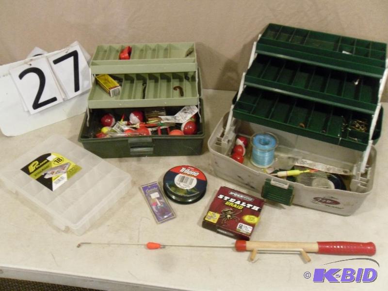 lot 27 image: 2 Tackle Boxes and Organizer with Ice Fishing...