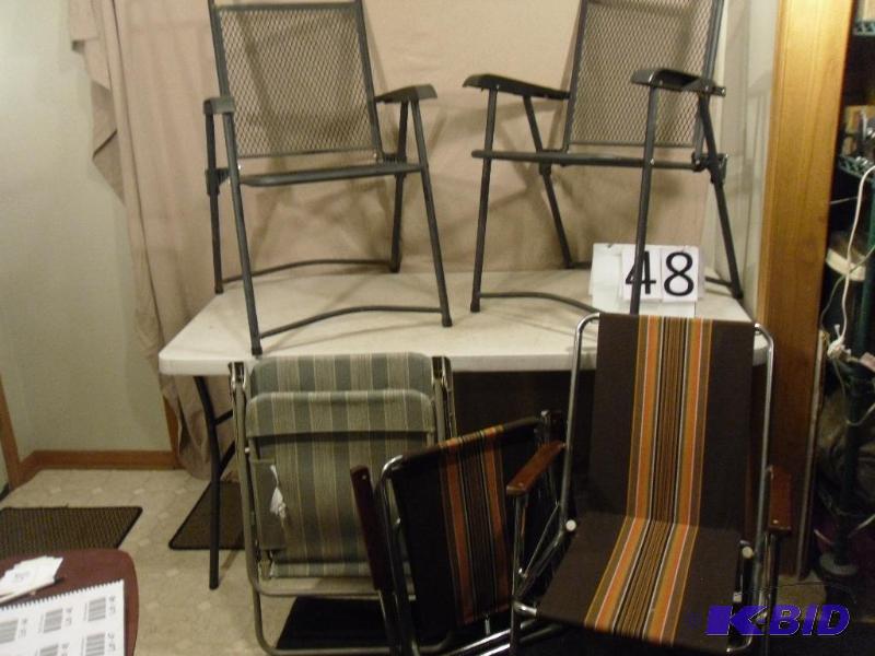 lot 48 image: Lot of 5 Assorted Lawn Chairs. ...