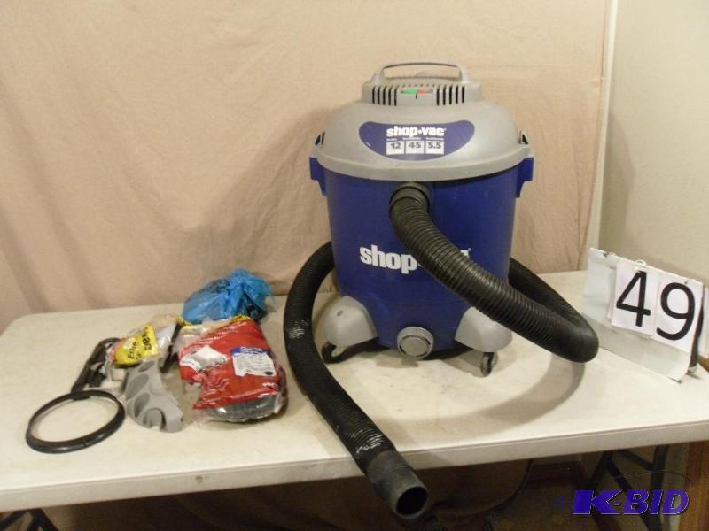 lot 49 image: 12 Gallon Shop Vac. Testes and Works. Comes w...