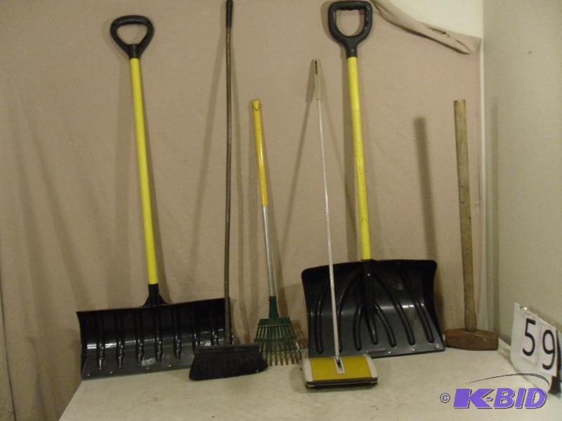 lot 59 image: Sledge Hammer, 2 Snow Shovels, Hoky, and More...