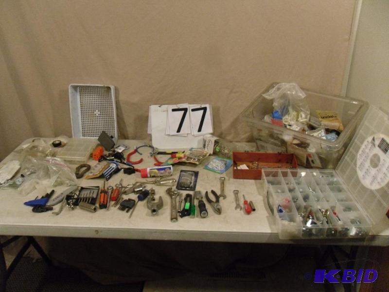 lot 77 image: Lot of Assorted Tools and Hardware. Organizer...