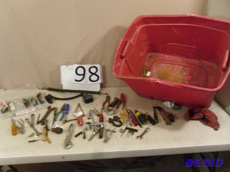 lot 98 image: Lot of Assorted Tools. Sockets, Wrenches, Scr...