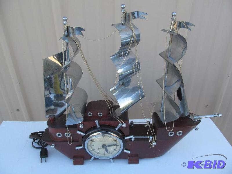 lot 25 image: 1950s&nbspsailing vessel clock....