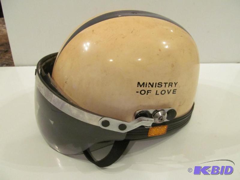 lot 85 image: Vintage motorcycle helmet.