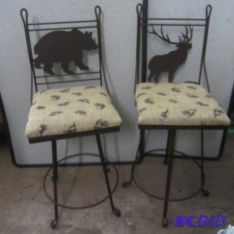 Bear and Elk Bar Stools