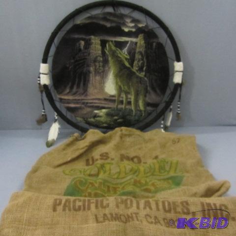 Dream Catcher, Burlap Bag