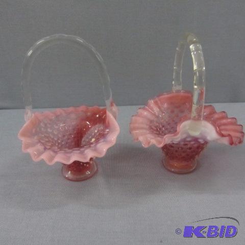 Pink Opalescent Baskets