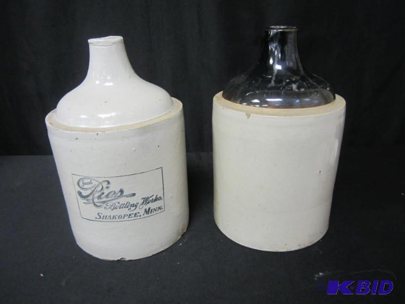 lot 00087 image: Great Group of Two Whiskey Jugs
