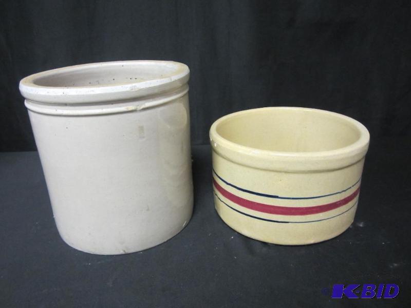 lot 00088 image: Lot of 2 Stoneware Crocks