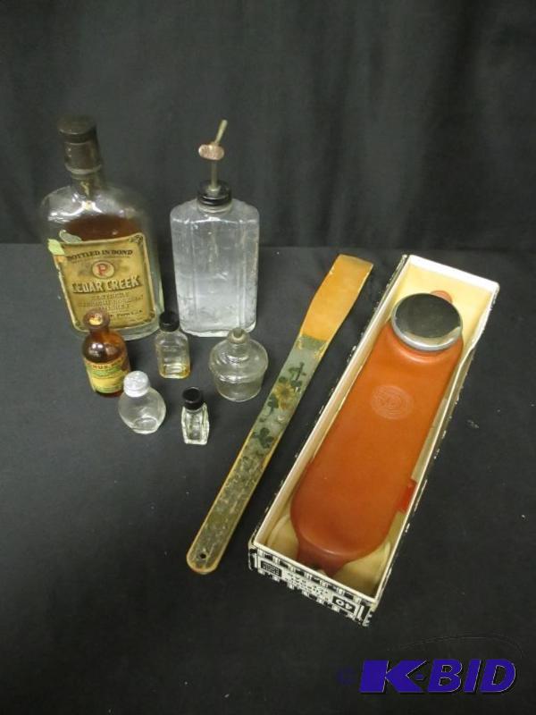 lot 00108 image: Vintage Bottles and Bathroom Accessories Shoe Horn