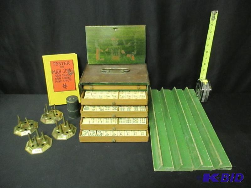 lot 113 image: Vintage Mah Jong Game with Tiles and Case
