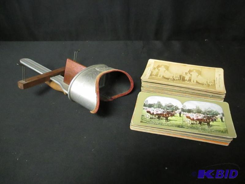 lot 116 image: Vintage Stereoscope Viewer with 45 Cards