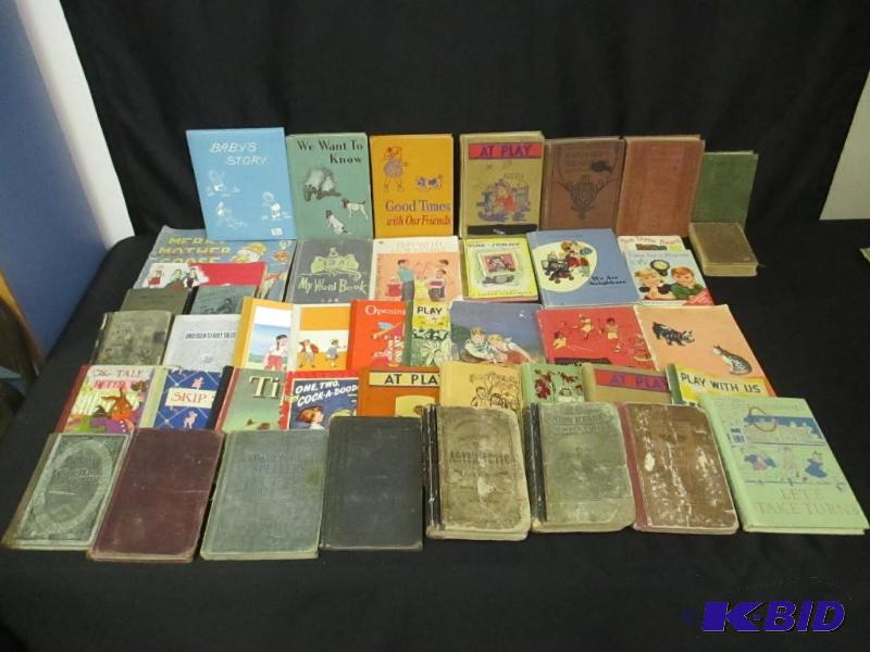 lot 130 image: Huge Lot of Antique and Vintage Books Children Educational