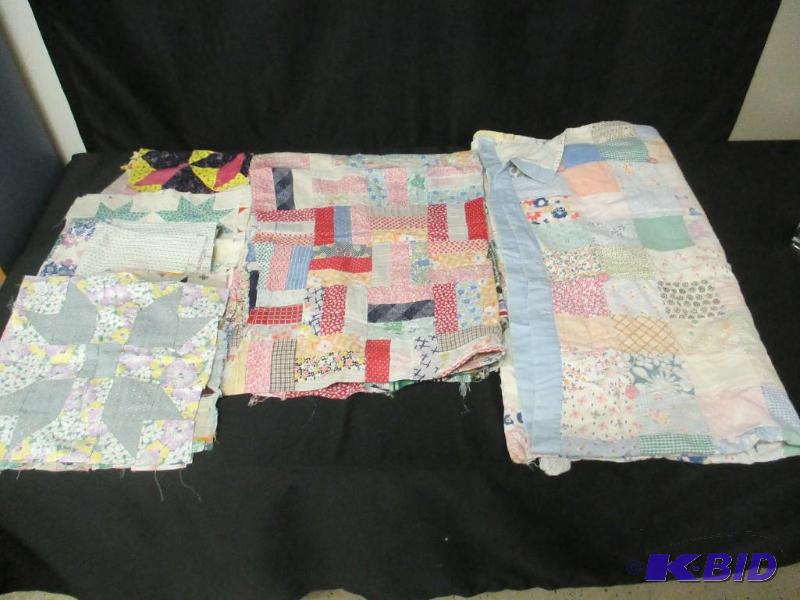 lot 161 image: Quilt, Quilt Top, Quilt Squares & Pieces