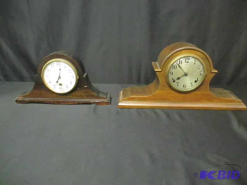 lot 35 image: Group of Two Shelf Mantle Clocks Sessions Gilbert Clock Co