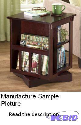 Revolving End Table - Walnut Finish - Swings ...