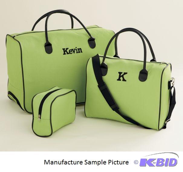3-Piece Personalized Luggage Set - Lime Green...
