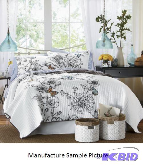 Butterfly Embroidered Quilt - 90 x 92 -&nbsp...