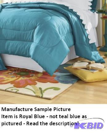 Three Piece Comforter Set - Twin - Royal Blue...