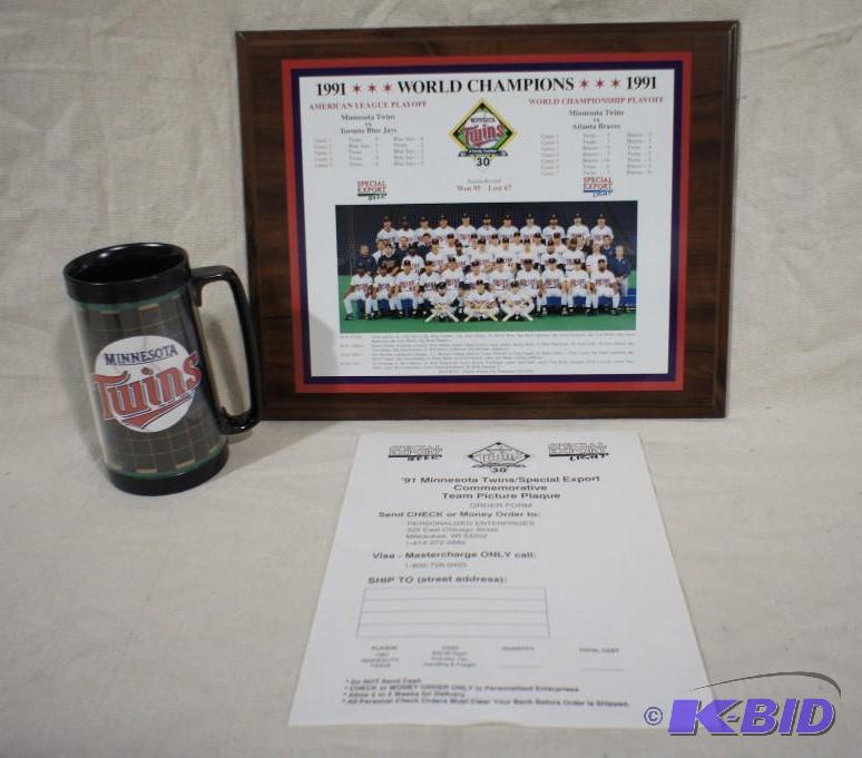 Twins &quot1991 World Series&quot Plaque &a...