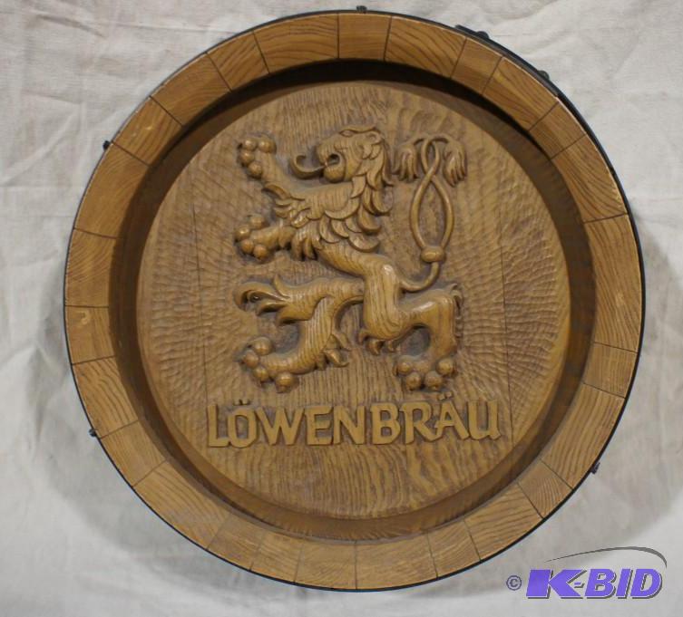 Lowenbrau Barrel Head - 18&quot diameter. Pl...