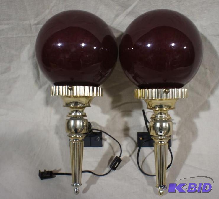 Two Red Light Sconces. Tested  Works. Please...