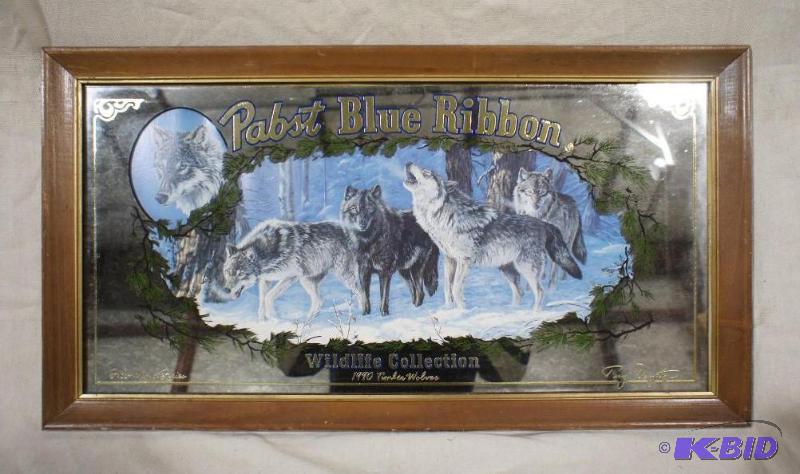 Pabst Blue Ribbon Wolves Wildlife Mirror - 28...