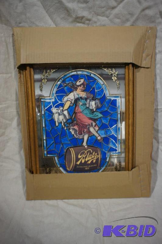 Blatz Valerie Girl Mirrored Sign. 14&quot - ...