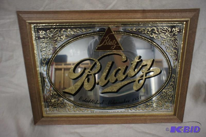 Blatz Mirrored Sign. Dimensions 20&quot x 1...