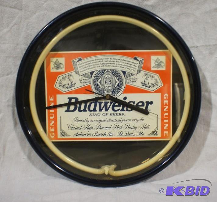 Budweiser Clock with Neon Ring - Clock Works ...