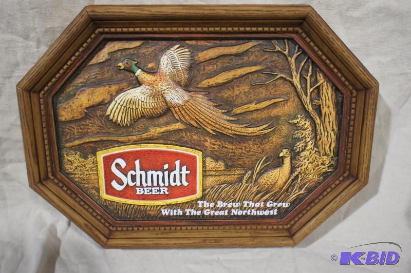 Schmidt Beer Plaque with Pheasant. Please see...