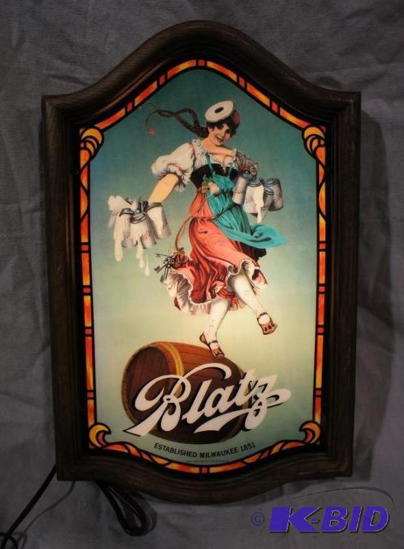 Blatz Valerie Girl Lighted Sign - 19&quot x ...