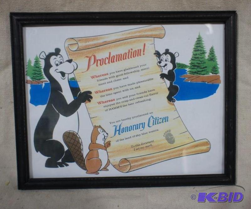 Hamms Beer Proclamation Sign - 12&quot x 9&...
